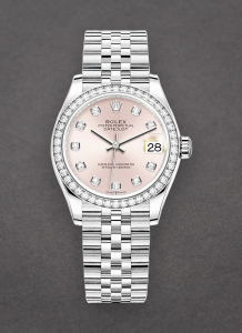 Rolex Unworn 278384rbr-0036 Mid Size Datejust 31mm in Steel with Diamond Bezel 278384rbr-0036