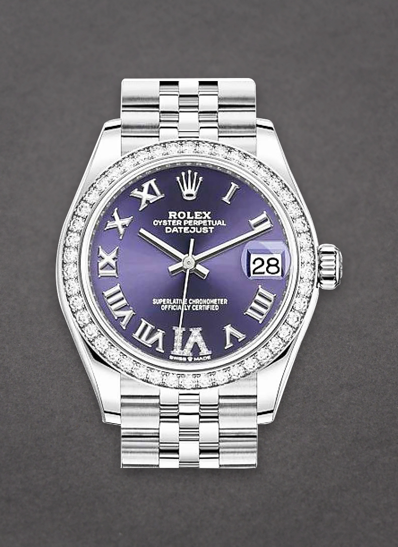 Rolex Unworn Mid Size Datejust 31mm in Steel with Diamond Bezel