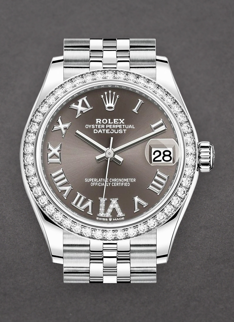 Rolex Unworn Mid Size Datejust 31mm in Steel with Diamond Bezel