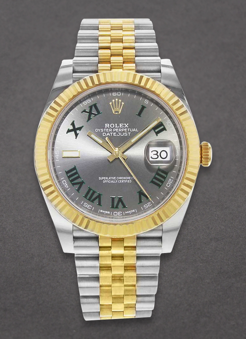 Pre-Owned Rolex Datejust 41mm in Steel with Yellow Gold Fluted Bezel