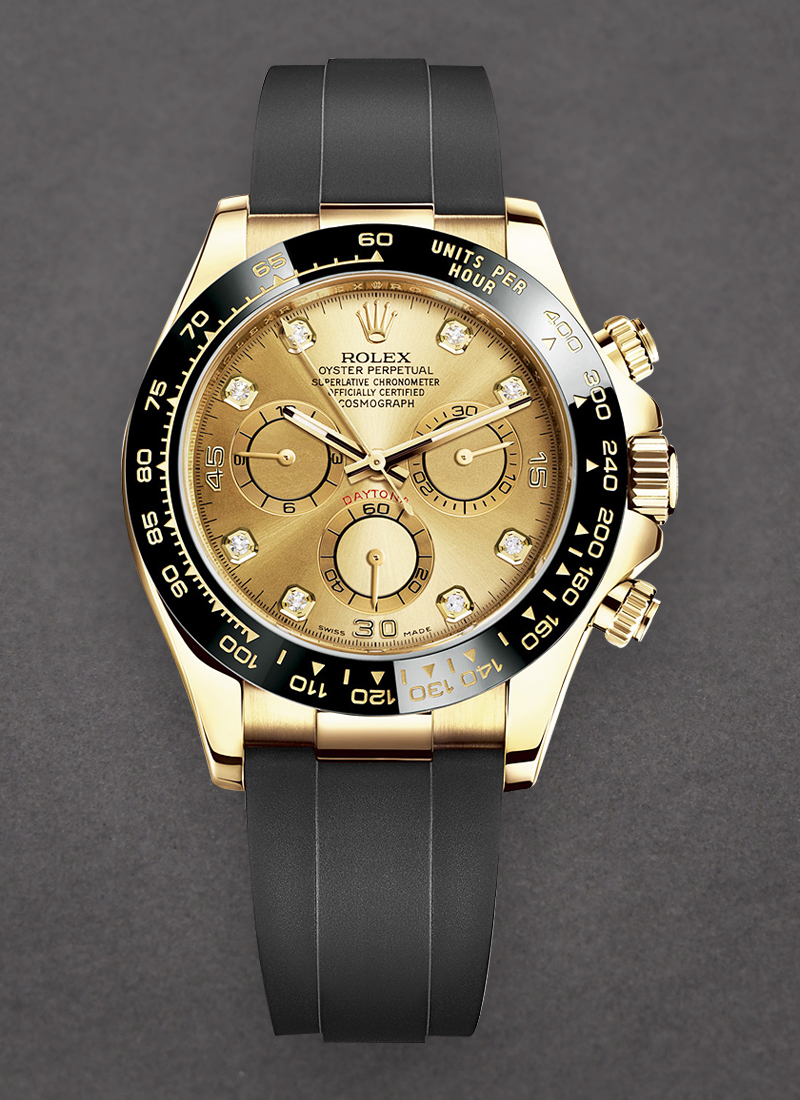 Pre-Owned Rolex Daytona 40mm Cosmograph in Yellow Gold with Black Bezel