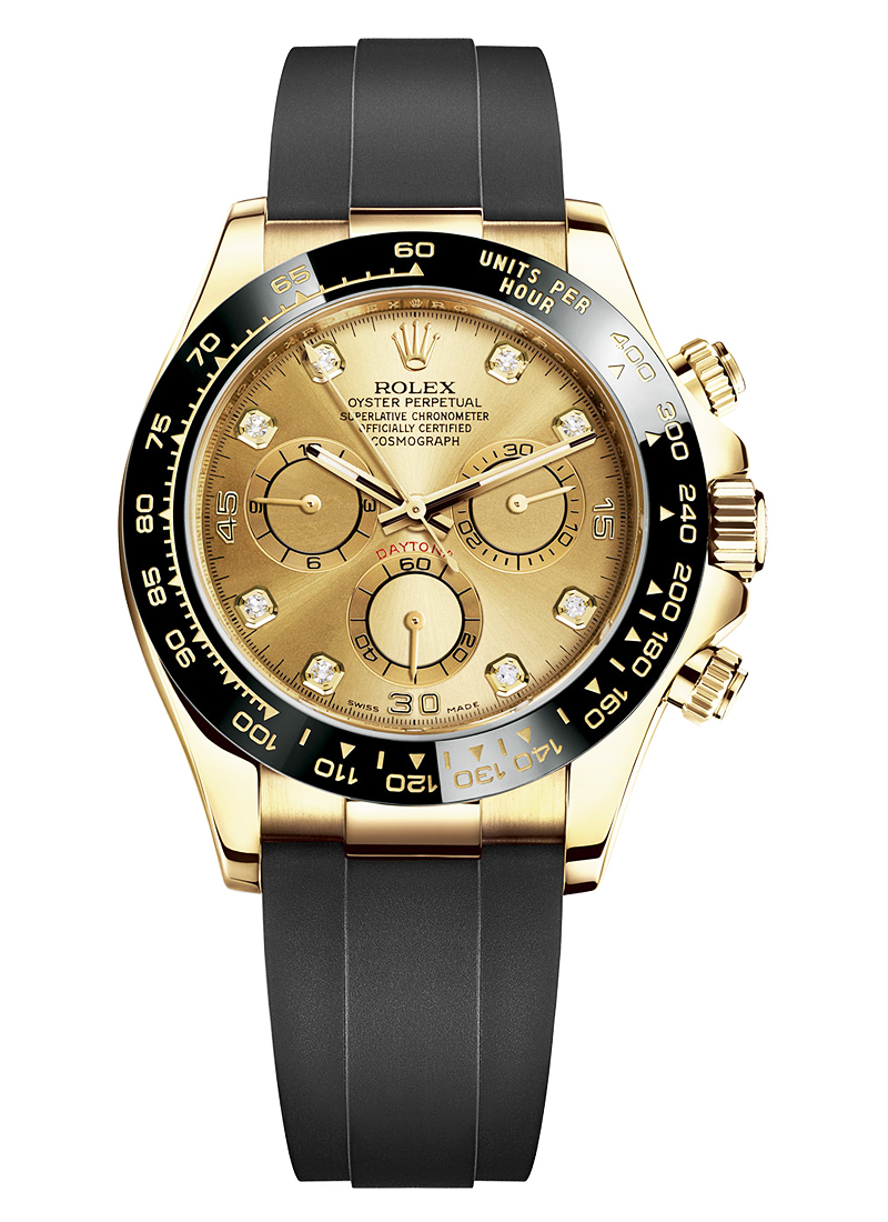 Pre-Owned Rolex Daytona 40mm Cosmograph in Yellow Gold with Black Bezel