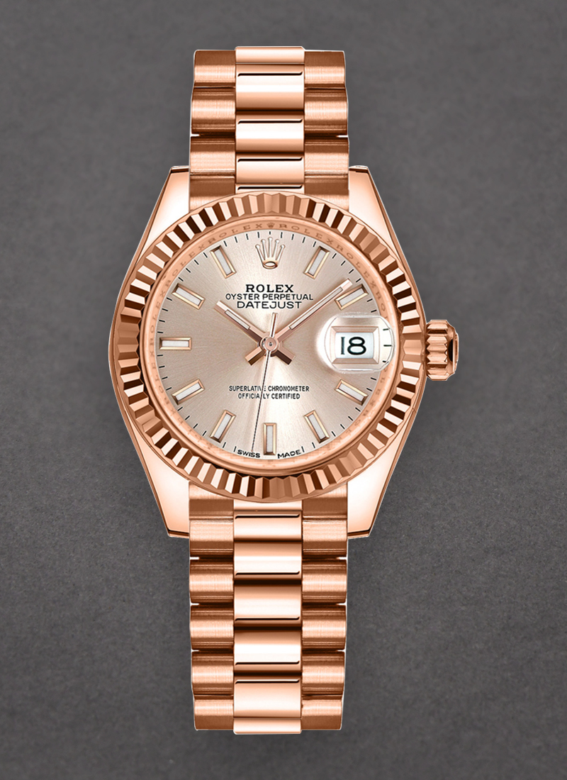 Pre-Owned Rolex 28mm Ladies President in Rose Gold   