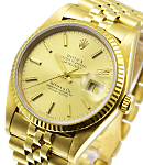 Datejust 36mm in Yellow Gold with Fluted Bezel - Circa 1980 on Jubilee Bracelet with TIFFANY Champagne Stick Dial