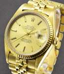 Datejust 36mm in Yellow Gold with Fluted Bezel - Circa 1980 on Jubilee Bracelet with TIFFANY Champagne Stick Dial