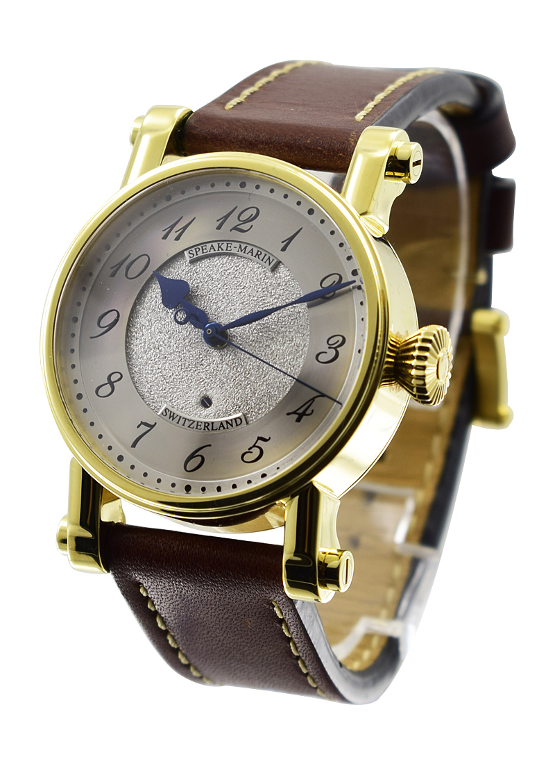 Speake Marin Piccadilly Frosted 38mm in Yellow Gold PYG3G10W