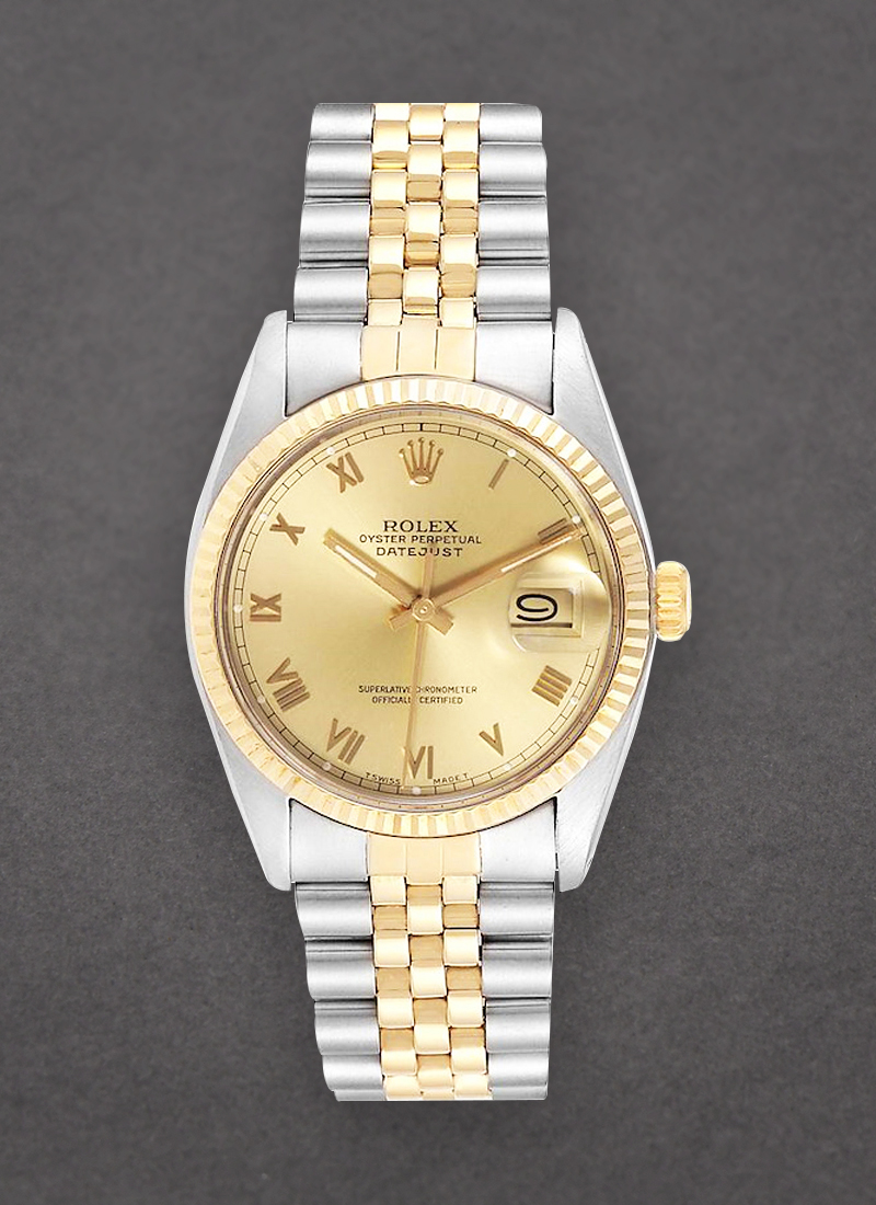 Pre-Owned Rolex Datejust 36mm in Steel with Yellow Gold Fluted Bezel