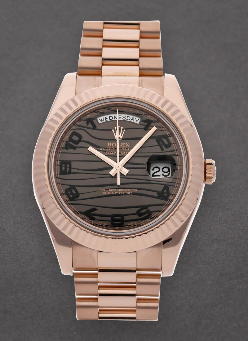 Pre-Owned Rolex President Day-Date 41mm in Rose Gold Fluted Bezel