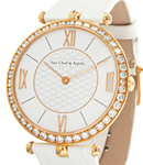 Pierre Arpels Manual in Rose Gold with Diamond Bezel On White Alligator Leather Strap with White Lacquer Dial