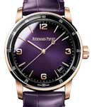 Code 11.59 Automatic in Rose Gold on Purple Crocodile Leather Strap with Purple Dial