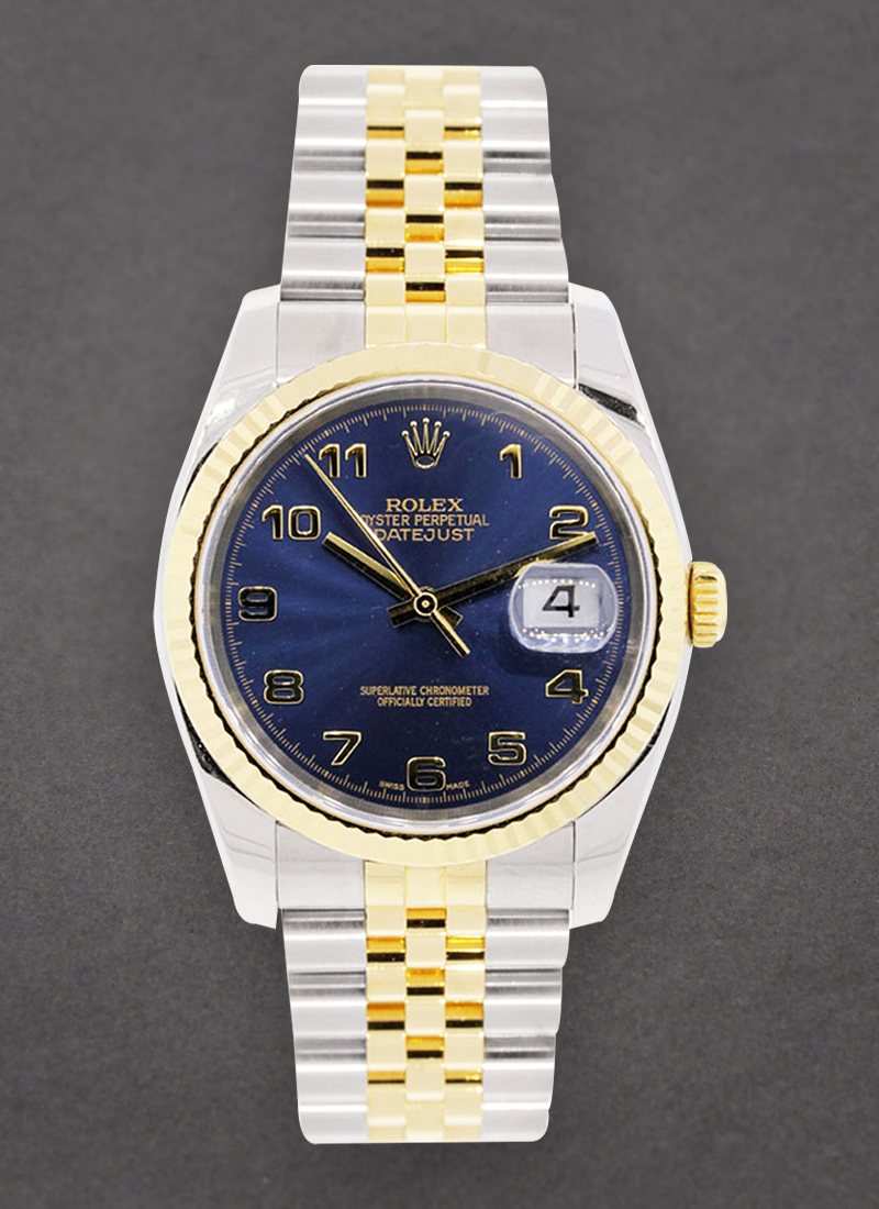 Pre-Owned Rolex Datejust 36mm in Steel with Yellow Gold Fluted Bezel