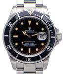 Submariner in Steel with Black Bezel on Oyster Bracelet With Black Dial