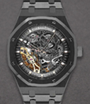 Royal Oak Double Balamcing Wheel in Black Ceramic on Black Ceramic Bracelet with Skeleton Dial