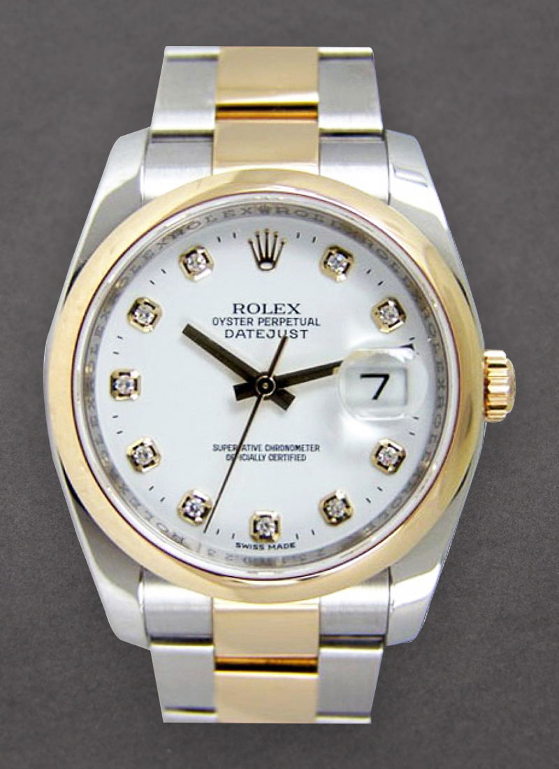 Pre-Owned Rolex Datejust 36mm in Steel with Yellow Gold Smooth Bezel