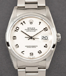 Datejust 36mm in Steel with Smooth Bezel on Oyster Bracelet with Ivory Jubilee Arabic Dial