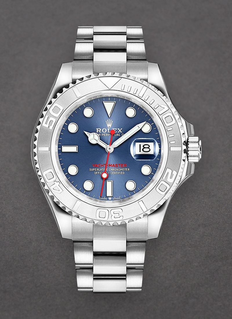 Pre-Owned Rolex Yachtmaster Men's 40mm in Steel with Platinum Bezel