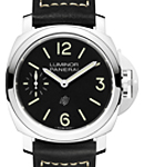 PAM 1084 - Luminor Logo Automatic in Steel on Black Calfskin Leather Strap with Black Dial