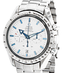 Speedmaster broad Arrow Chronograph 42mm Automatic in Steel On Steel Bracelet with White Dial