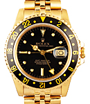 GMT-Master 40mm in in Yellow Gold with Black Bezel on Jubilee Bracelet with Black Dial