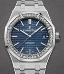 Royal Oak Automatic 34mm n Steel with Diamond Bezel on Steel Bracelet with Blue Dial