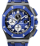 Royal Oak Offshore Chronograph in Black Ceramic with Blue Ceramic Bezel on Blue Rubber Strap with Smoked Blue Dial