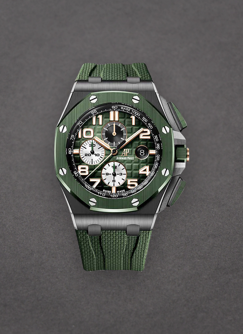 Audemars Piguet Royal Oak Offshore Chronograph in Black Ceramic with Green Ceramic Bezel