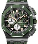 Royal Oak Offshore Chronograph in Black Ceramic with Green Ceramic Bezel on Green Rubber Strap with Smoked Green Dial