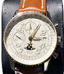 Montbrillant Eclipse Moonphase Chronograph 42mm in Steel On Strap with Beige Arabic Dial