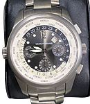 World Time Chronograph Titanium Case with Black Dial on Bracelet
