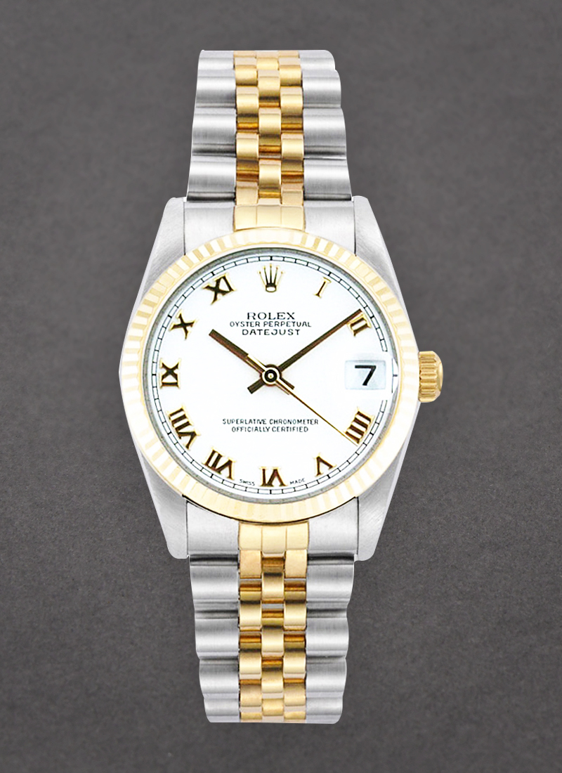 Pre-Owned Rolex Datejust 31mm Mid Size in Steel with Yellow Gold Fluted Bezel