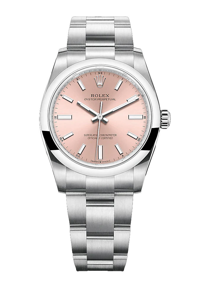 Pre-Owned Rolex Oyster Perpetual 34mm in Steel with Smooth Bezel