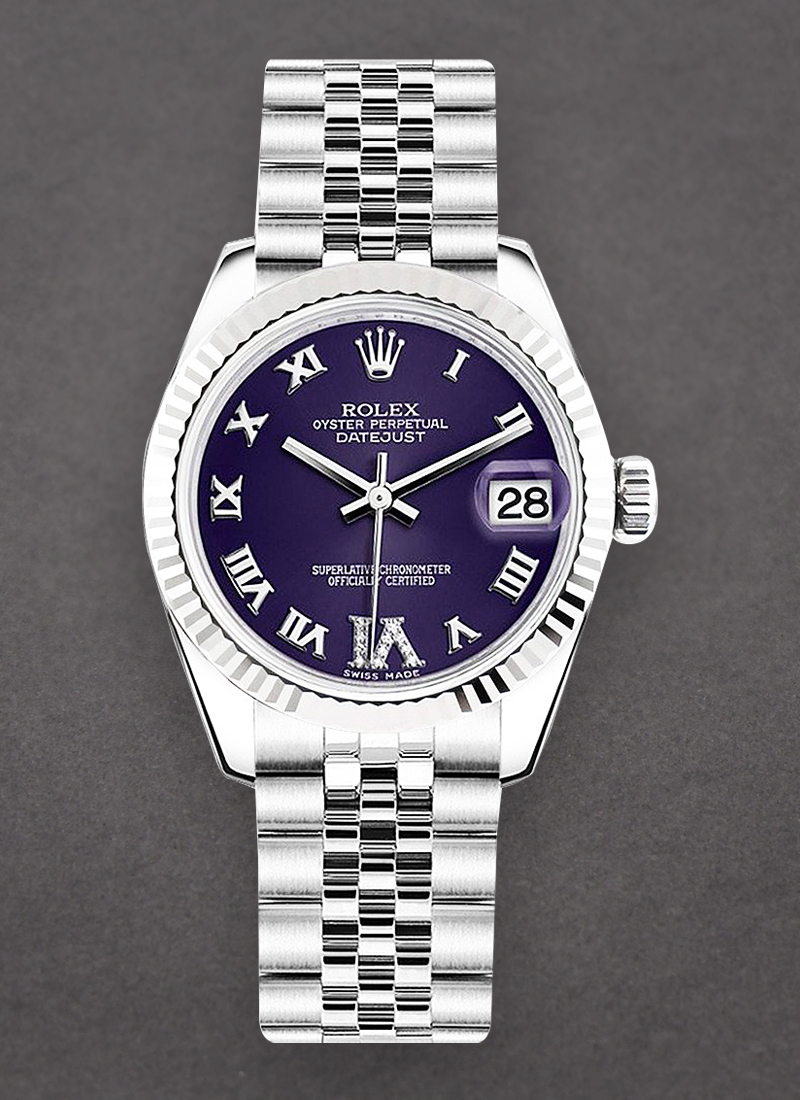 Pre-Owned Rolex Mid Size 31mm Datejust in Steel with Fluted Bezel 