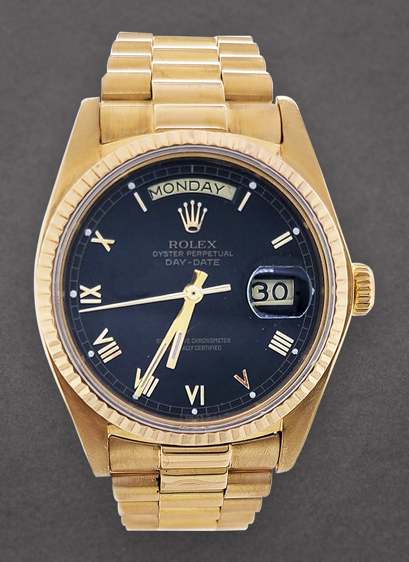 Pre-Owned Rolex Day-Date President 36mm in Yellow Gold with Fluted Bezel