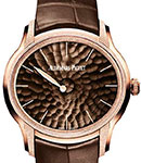 Millenary Tourbillon Ladies 45mm Manual in Frosted Rose Gold on Brown Crocodile leather Strap with Brown Hammered Dial