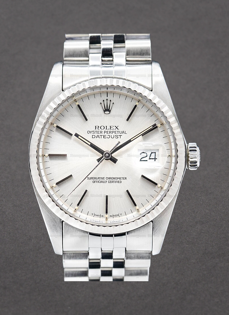 Pre-Owned Rolex Datejust 36mm in Steel with White Gold Fluted Bezel