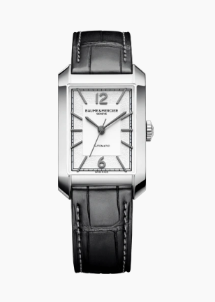 Hampton Automatic in Steel On Black Alligator Leather Strap with Silver Dial