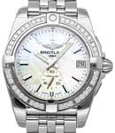 Galactic 36mm in Steel with Diamond Bezel on Steel Bracelet with Mother of Pearl Dial