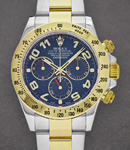 Daytona 40mm in Steel with Yellow Gold Bezel on Oyster Bracelet with Blue Arabic Dial