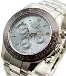 Cosmograph Daytona 40mm in Platinum on Oyster Bracelet with Ice Blue Diamond Dial