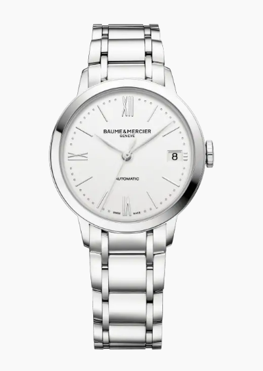 Classima Date 34mm in Steel on Steel Bracelet with Silver Stick Dial