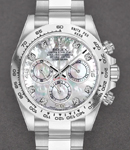 Daytona 40mm in White Gold on Oyster Bracelet with MOP Diamond Dial