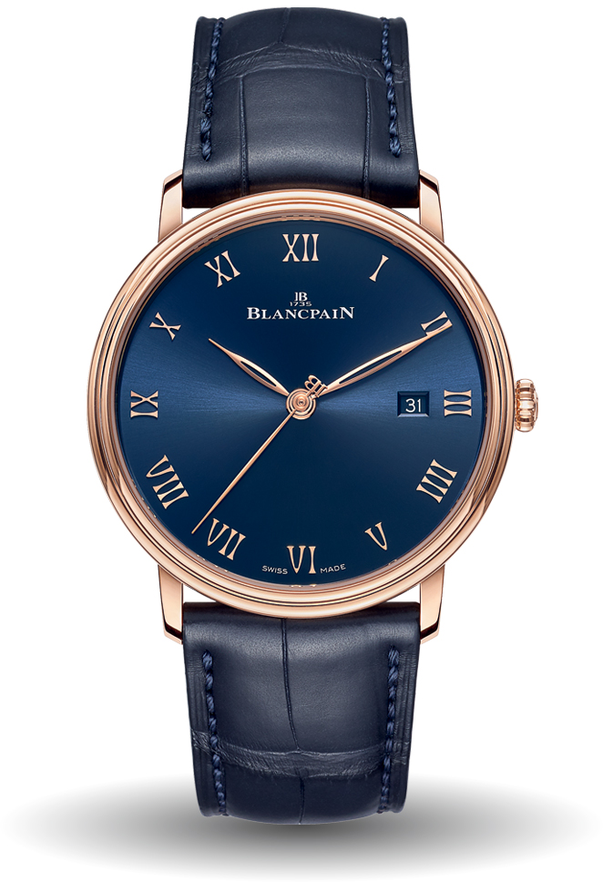 Villeret Ultra Slim 40mm in Rose Gold on Brown Crocodile Leather Strap with Ivory Dial
