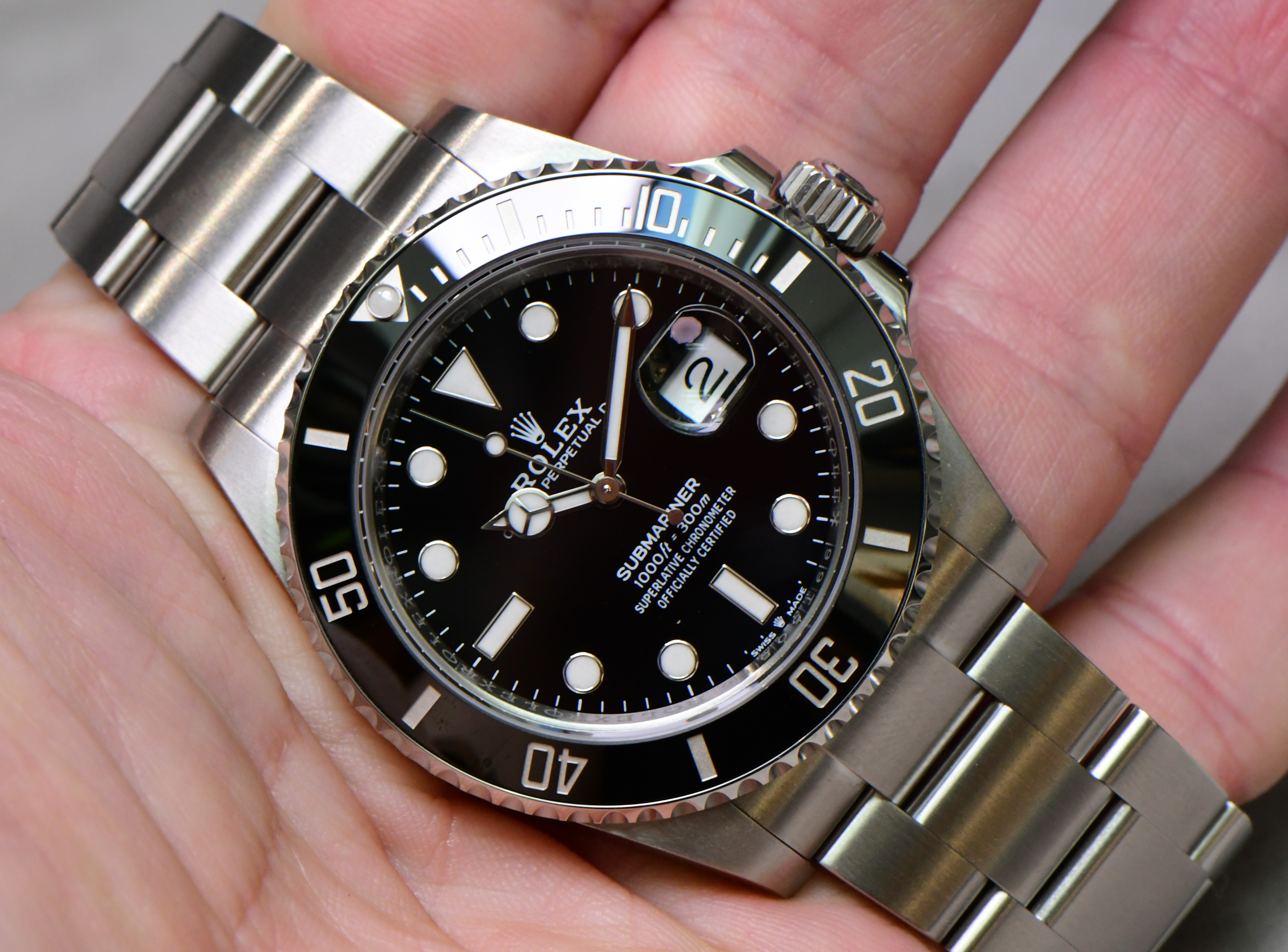 Pre-Owned Rolex Submariner 41mm Date in Steel with Black Ceramic Bezel on Oyster Bracelet with Black Dial