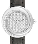 Trinity 27mm in White Gold with Full Diamond Bezel on Black Alligator Leather Strap with Pave Diamond Dial