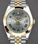 Datejust II 41mm in Steel with Yellow Gold Smooth Bezel on Jubilee Bracelet with Grey Green Roman Dial