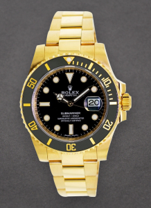 Pre-Owned Rolex 116618 Submariner 40mm in Yellow Gold with Black Engraved Bezel 116618