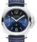 PAM 1085 - Luminor Marina 44mm in Steel on Blue Leather Strap with Blue Dial