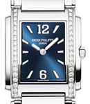 Twenty-4 Quartz in Steel with Diamond Bezel on Steel Bracelet with Blue Stick Dial