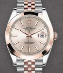 Datejust 41mm in Steel with Rose Gold Smooth Bezel on Jubilee Bracelet with Sundust Index Dial