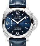 PAM 1313 - Luminor 3 Days in Steel on Blue Crocodile Leather Strap with Blue Dial